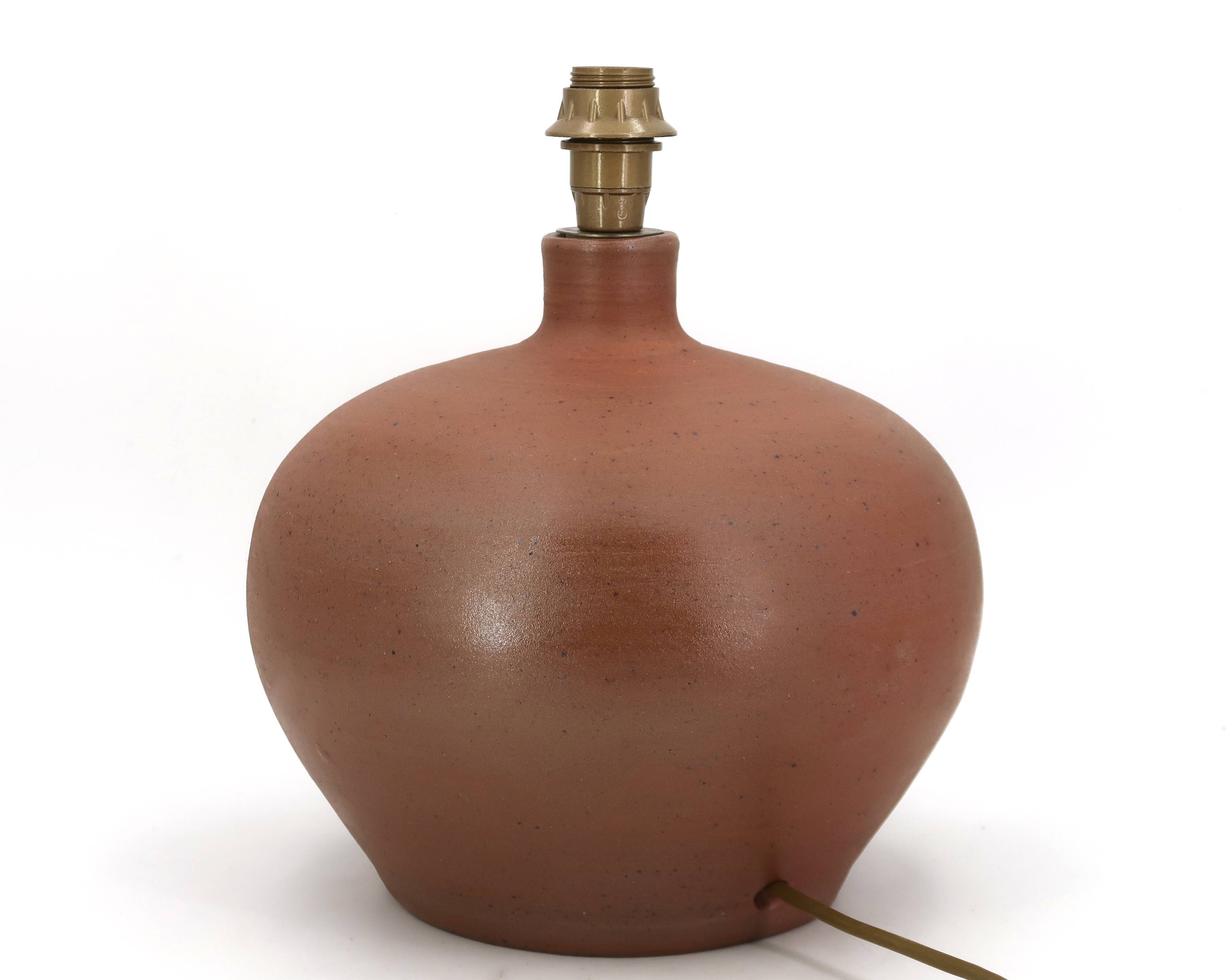 Impressive pyrite stone lamp by Georges Robin, ceramic from the 1960s.