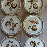 10 antique stoneware dinner plates