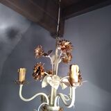 3-pointed metal beige and gold lacquered metal
