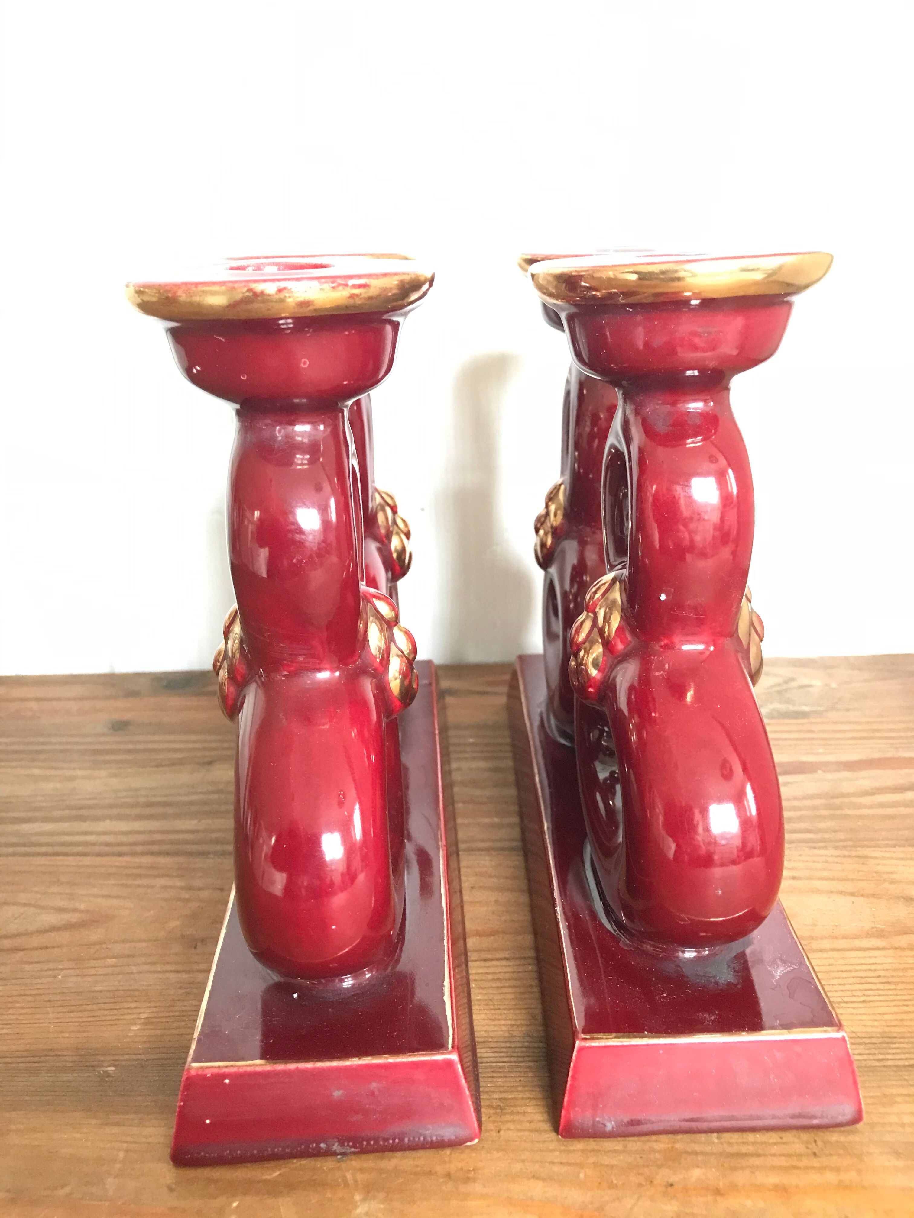Pair of CAB ceramic candlesticks