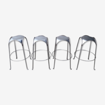 Series of 4 metal stools