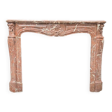 Louis XV Style Fireplace In Rance Marble, Circa 1880