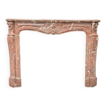 Louis XV Style Fireplace In Rance Marble, Circa 1880