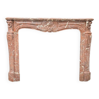 Louis XV Style Fireplace In Rance Marble, Circa 1880