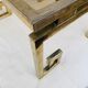 Paire de tables d’appoint laiton et verre circa 1970/80