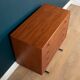 Retro teak 1960s danish chest of drawers on metal legs