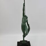 Art Deco Sculpture Trumpet Dancer "Jericho" By Guerbe