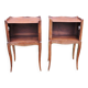 2 old wooden 'clovers' bedside tables Louis XV style