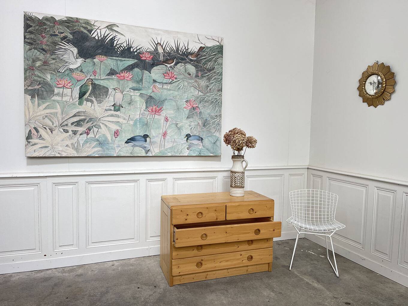 Pine chest of drawers Les Arcs 1960