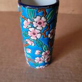 Longwy enamel roller vase