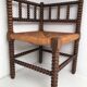 Vintage wooden corner chair turns, 50/60