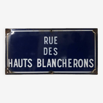 Enameled street sign