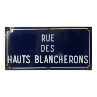 Enameled street sign