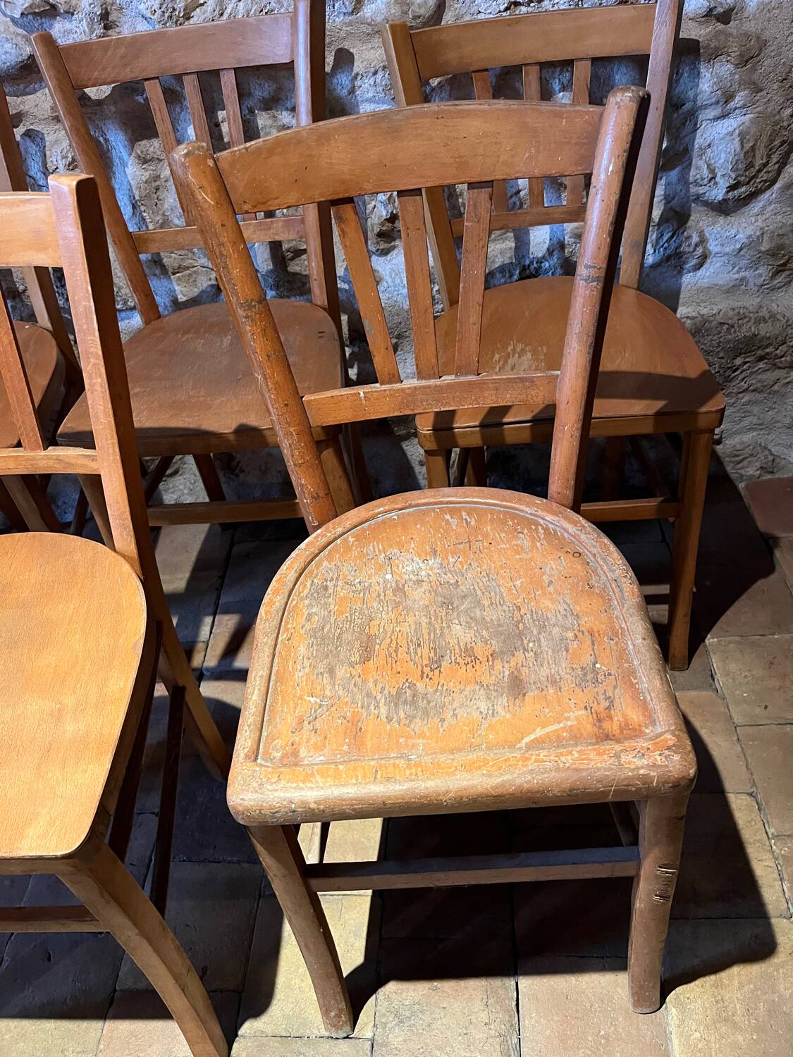 Lot de 8 chaises bistrot 1950