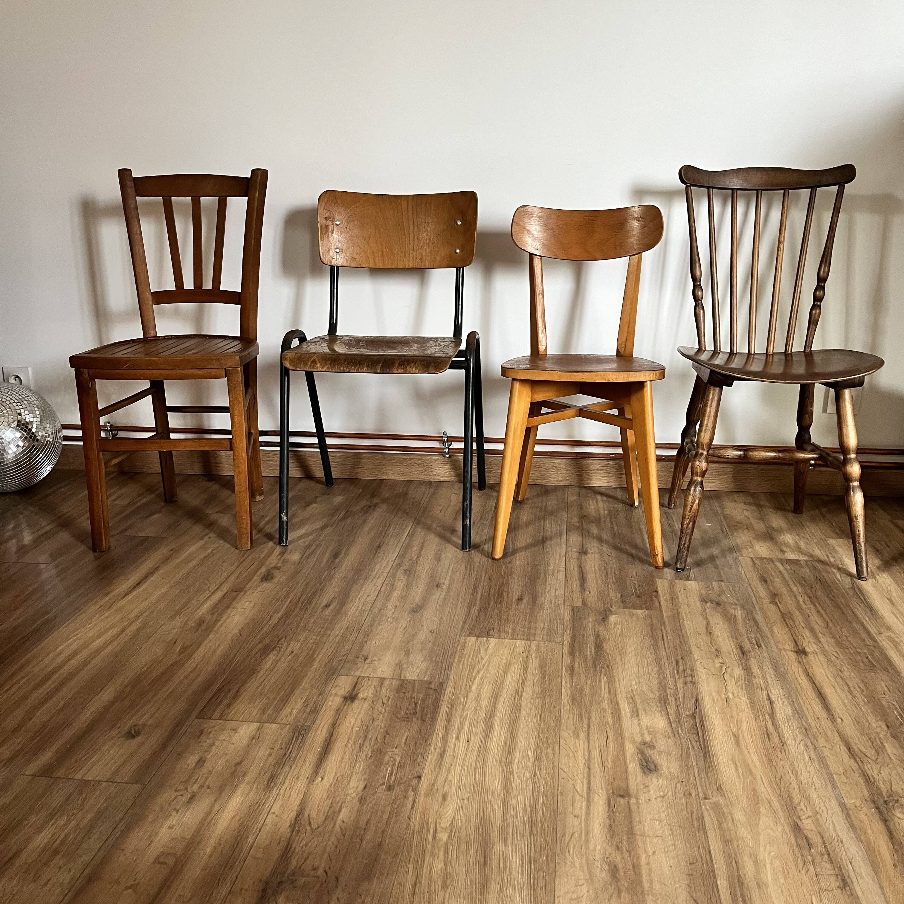 Set of 4 mismatched chairs