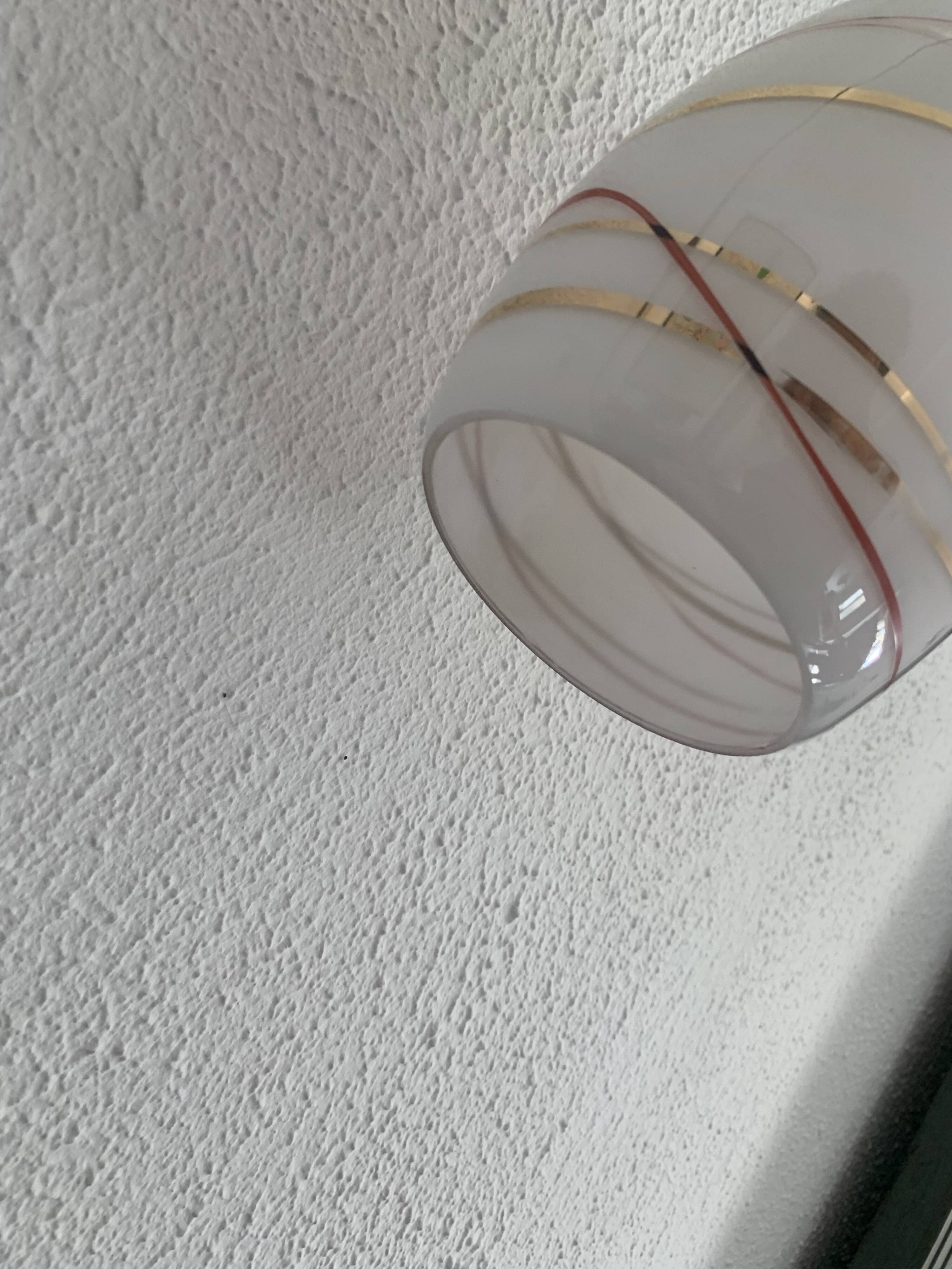 Vintage 1960 red and gold opaline suspension - 16 x 11 cm