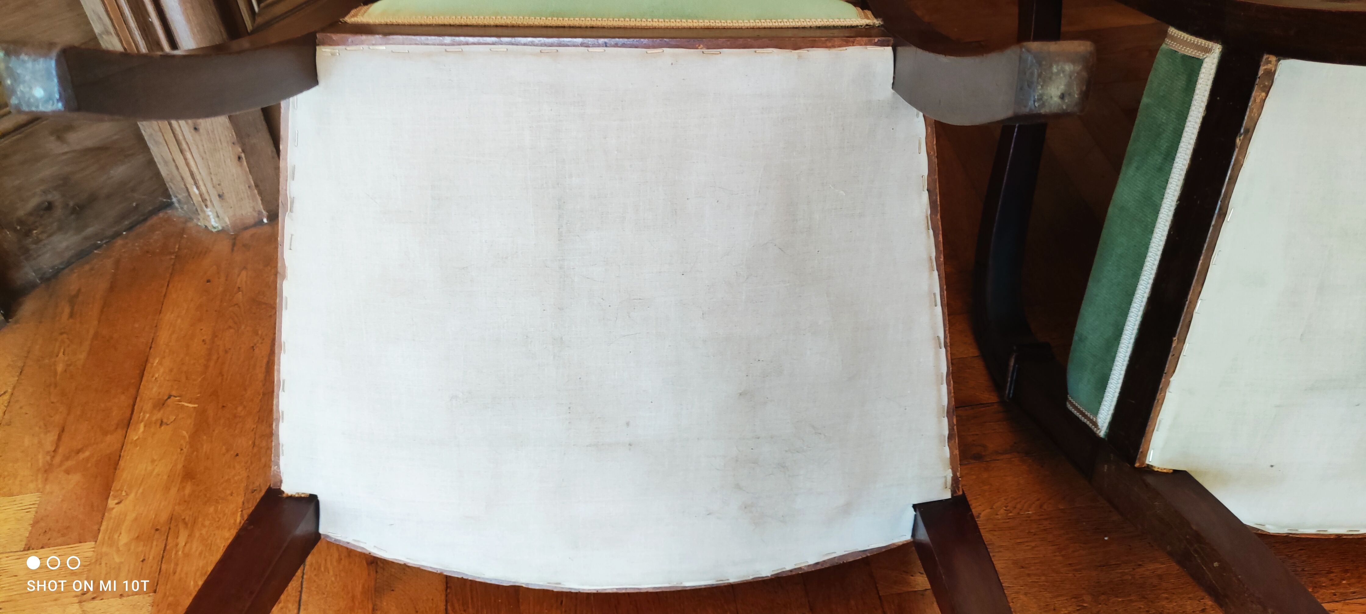 Pair of mahogany armchairs/palm décor/Restoration period