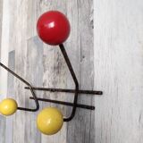 Vintage ball coat rack / colorful hook