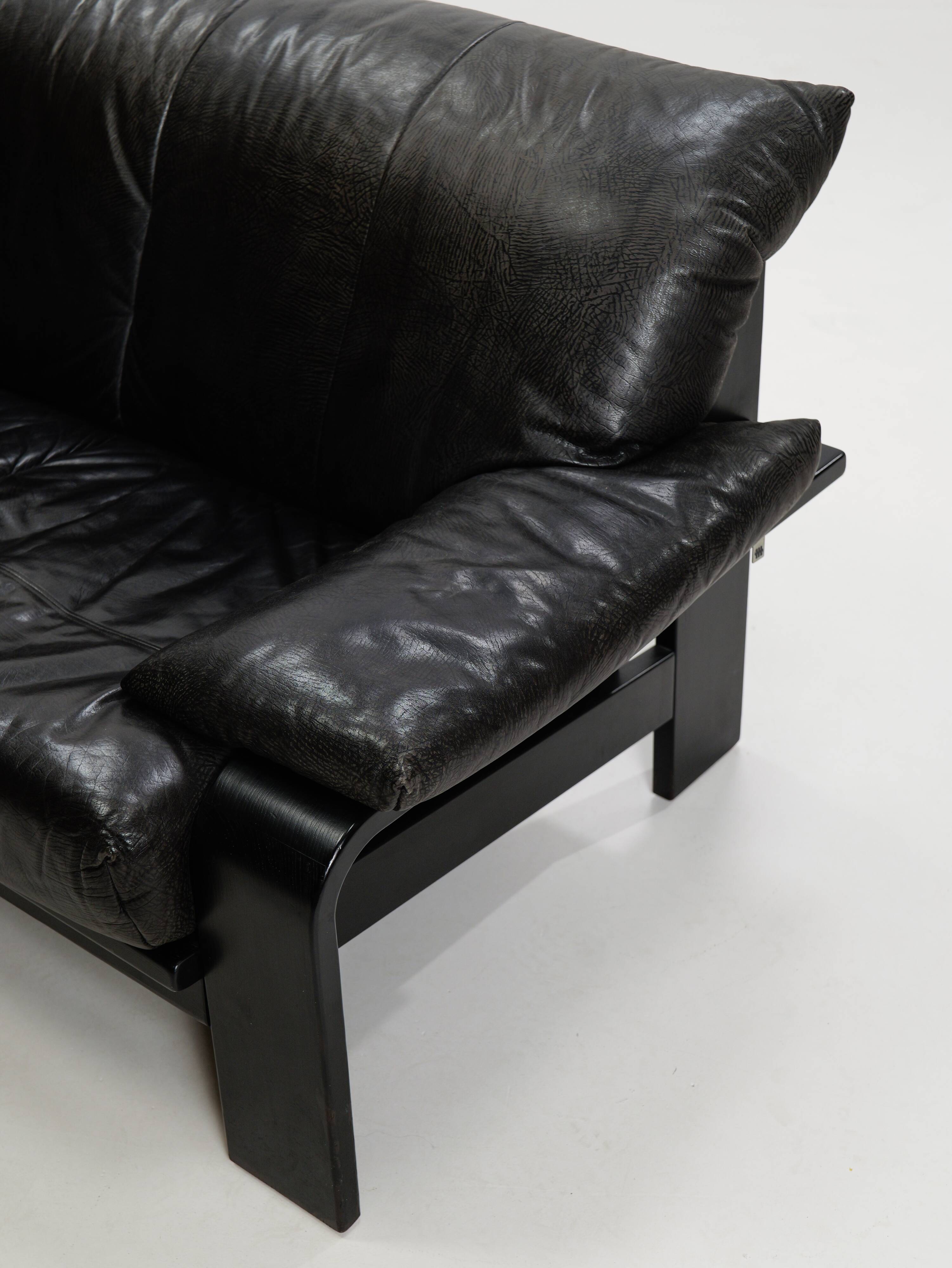 Postmodern German brutalist lounge sofa by Rolf Benz for Musterring, 1990s, set of 2