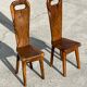 Sculptural high-back chairs in solid olive wood, France, 1960s, set of 6