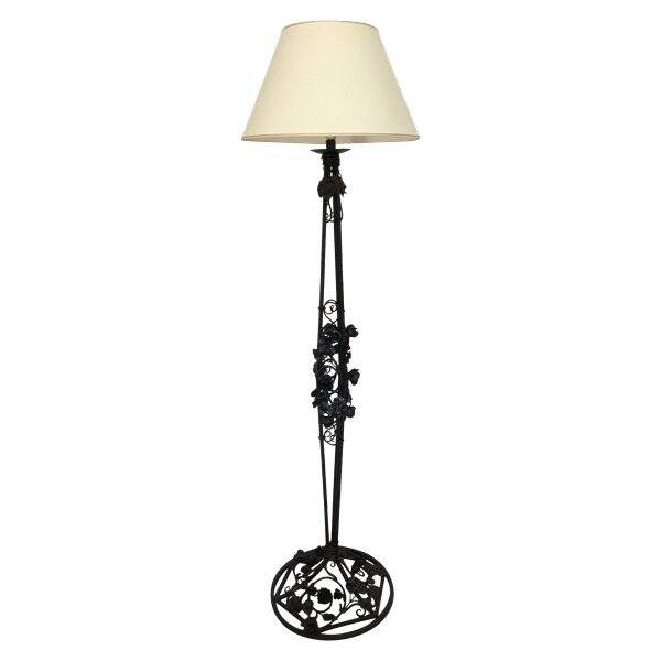 Wrought iron floor lamp, 170 cm, Art Deco work circa 1920