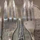 12 cake forks, pie server, silversmith Frionnet Dubarry