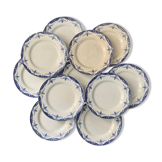 11 assiettes plates porcelaine de Gien