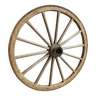 Ancienne charrette roue XXL bois de chêne 126 cm