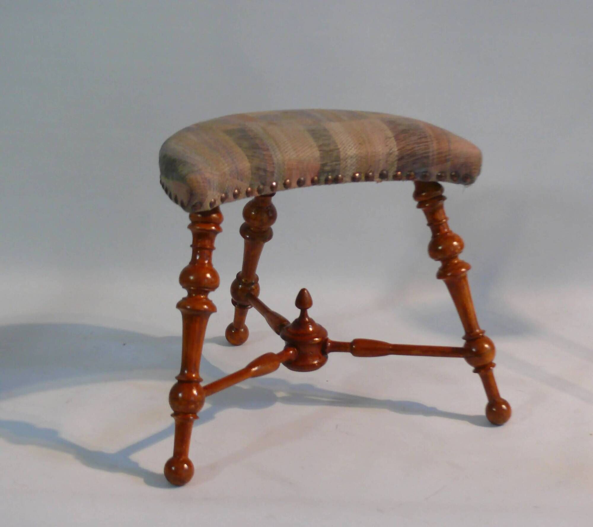 Victorian Stool, Three Legs, Upholstered Stool, Footstool, Vintage