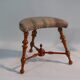 Victorian Stool, Three Legs, Upholstered Stool, Footstool, Vintage