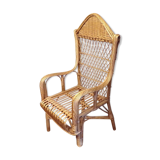 Vintage wicker rattan armchair