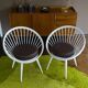 Pair of Scandinavian Design Chairs, 60s, Leather Wood