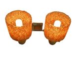 Vintage orange perspex double wall and bedside lamp