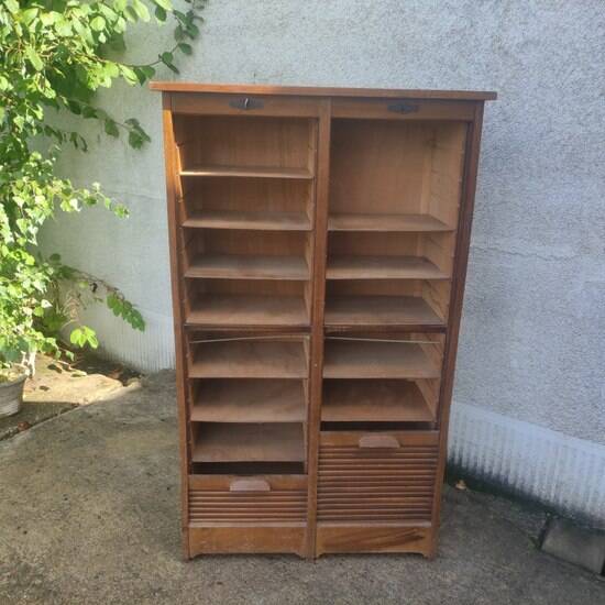 Double filing cabinet, curtain cabinet