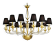 Minimalist Modern Linear Murano Glass Chandelier with Gold Leaf Accents
