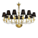 Minimalist Modern Linear Murano Glass Chandelier with Gold Leaf Accents