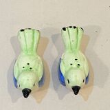 salière et poivrier oiseaux en céramique vintage 80s moineaux Sel et poivre