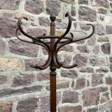 Vintage parrot standing coat rack 70s curved wood French coat rack Bentwoo parrot