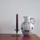 White vintage vase or pitcher with brown lines