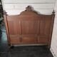 Antique solid oak headboard
