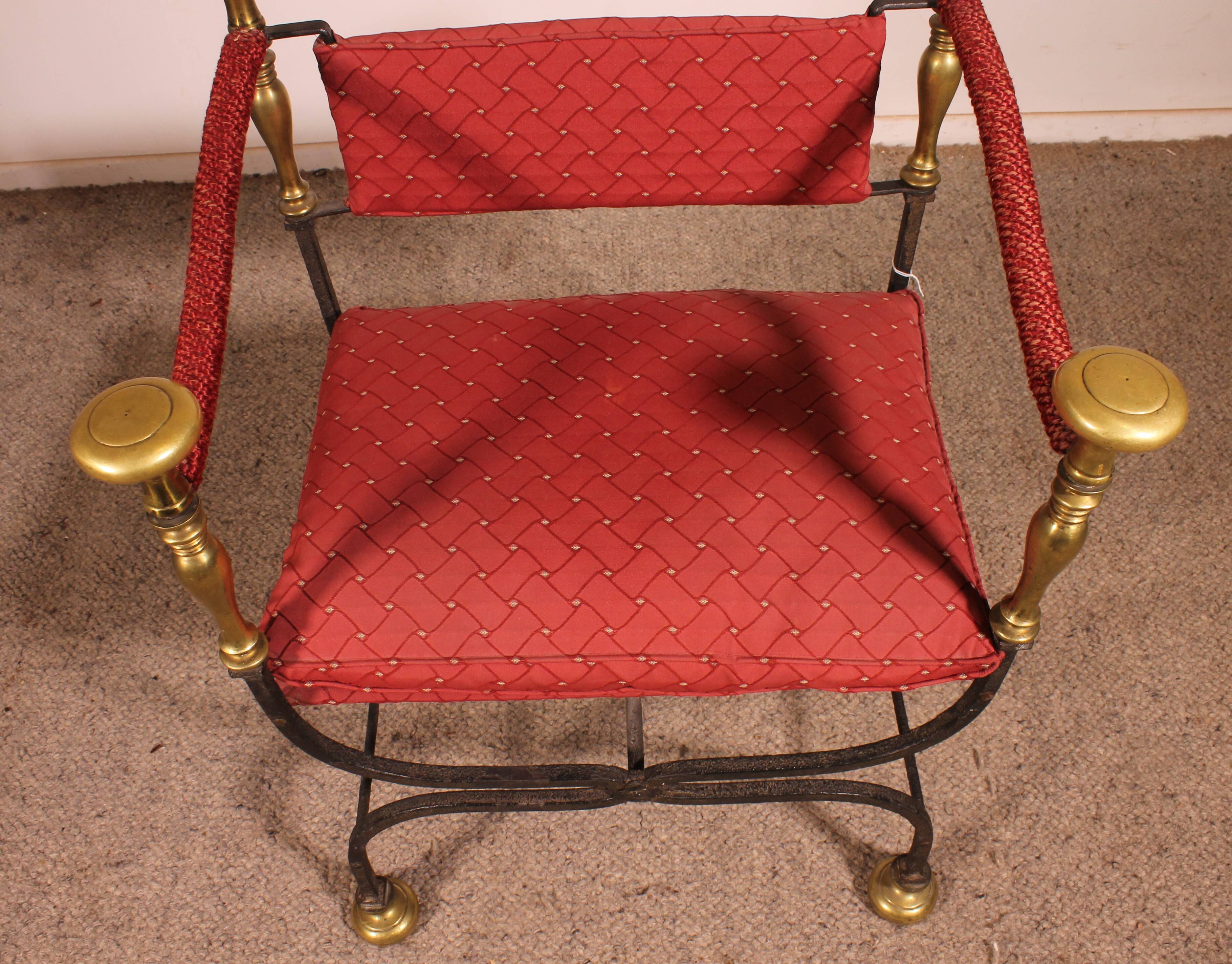 Fauteuil Curule En Fer Forgé Et Bronze