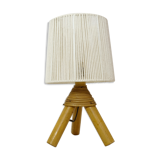 Bamboo table lamp and its rope lampshade