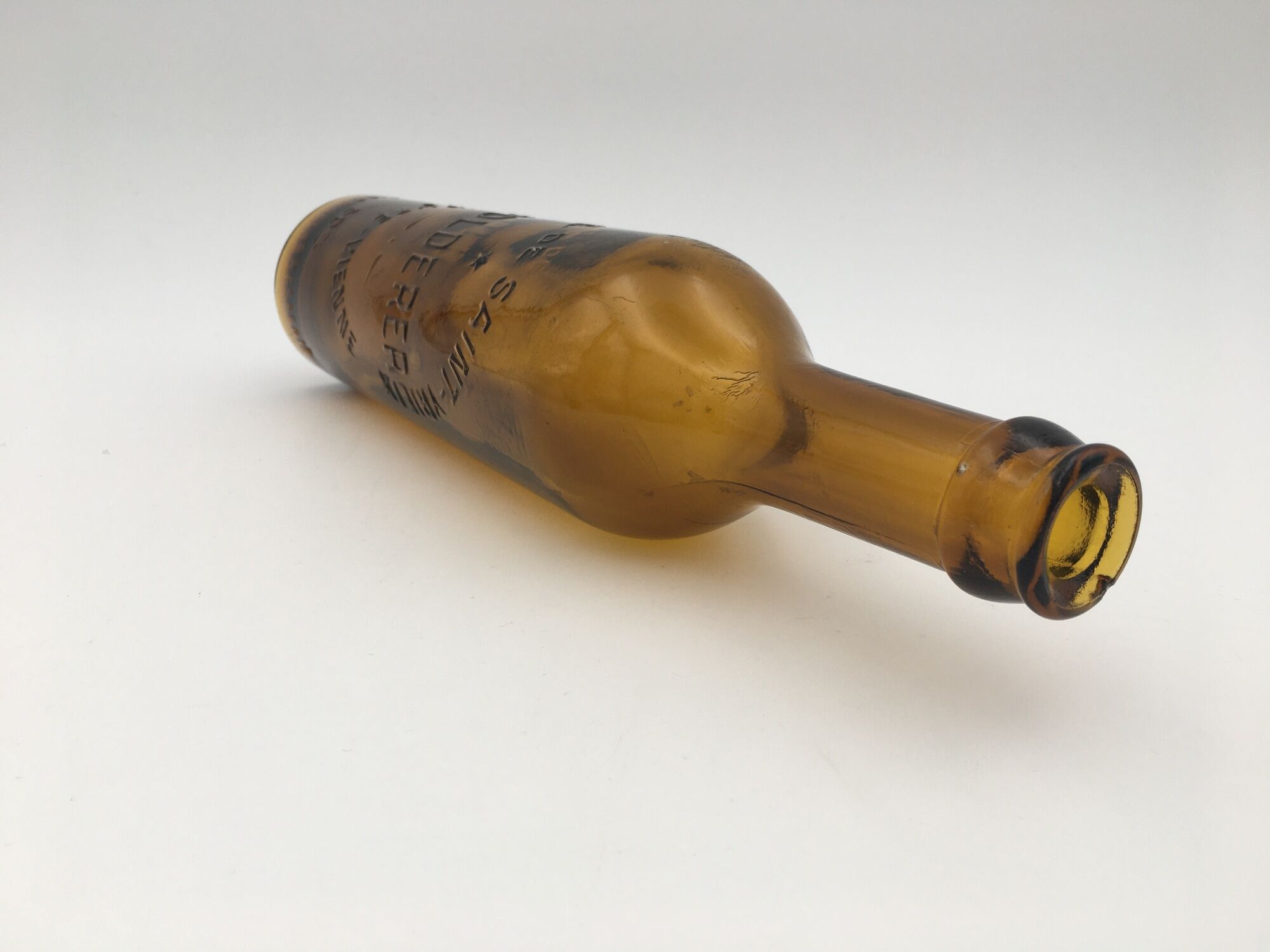 Bottle of old glass beer, Holderer Brewery (Saint Yrieix) - 20th century