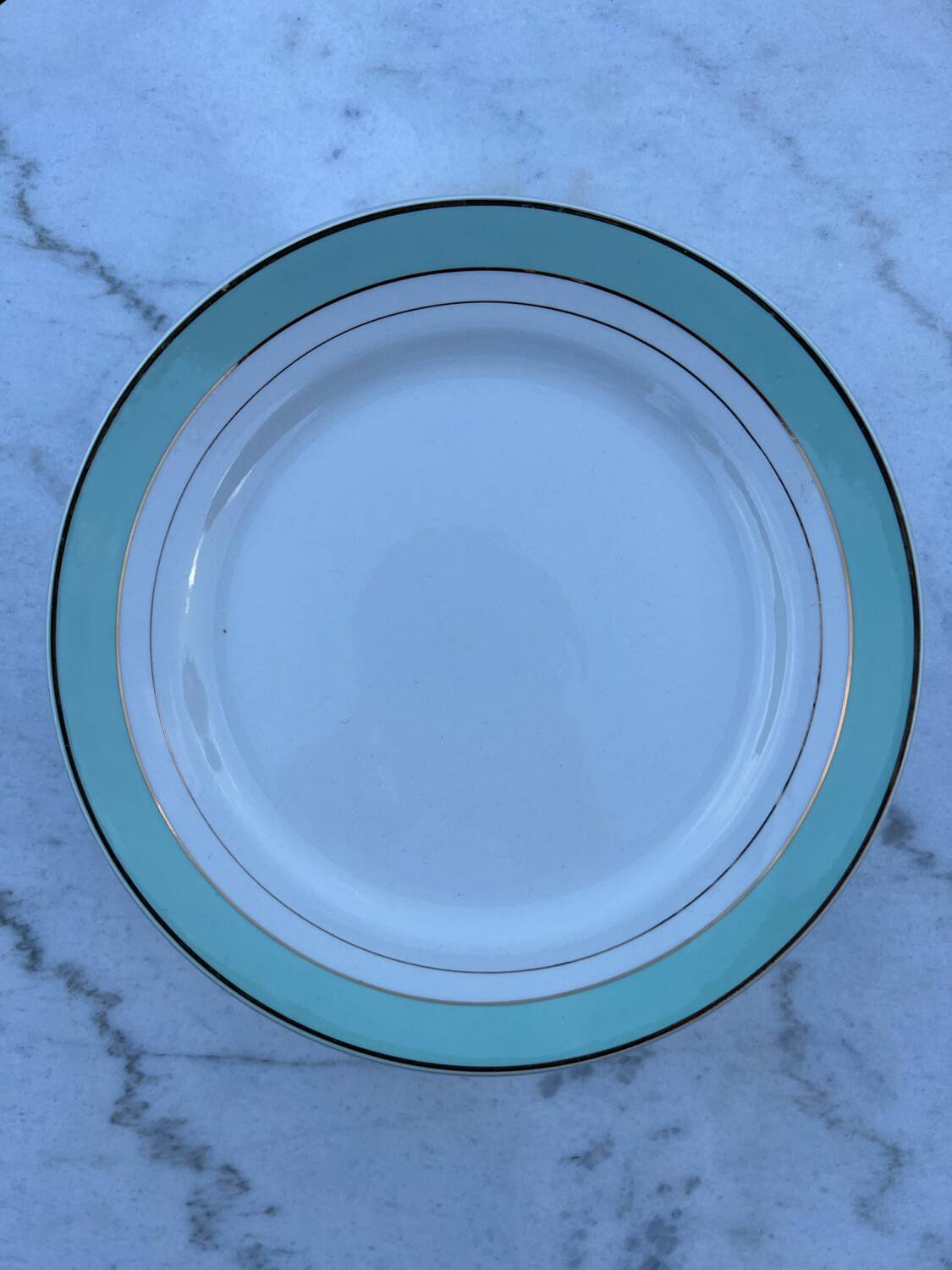 Set of 6 porcelain demi-porcelain plates K&G Lunéville model Épinay