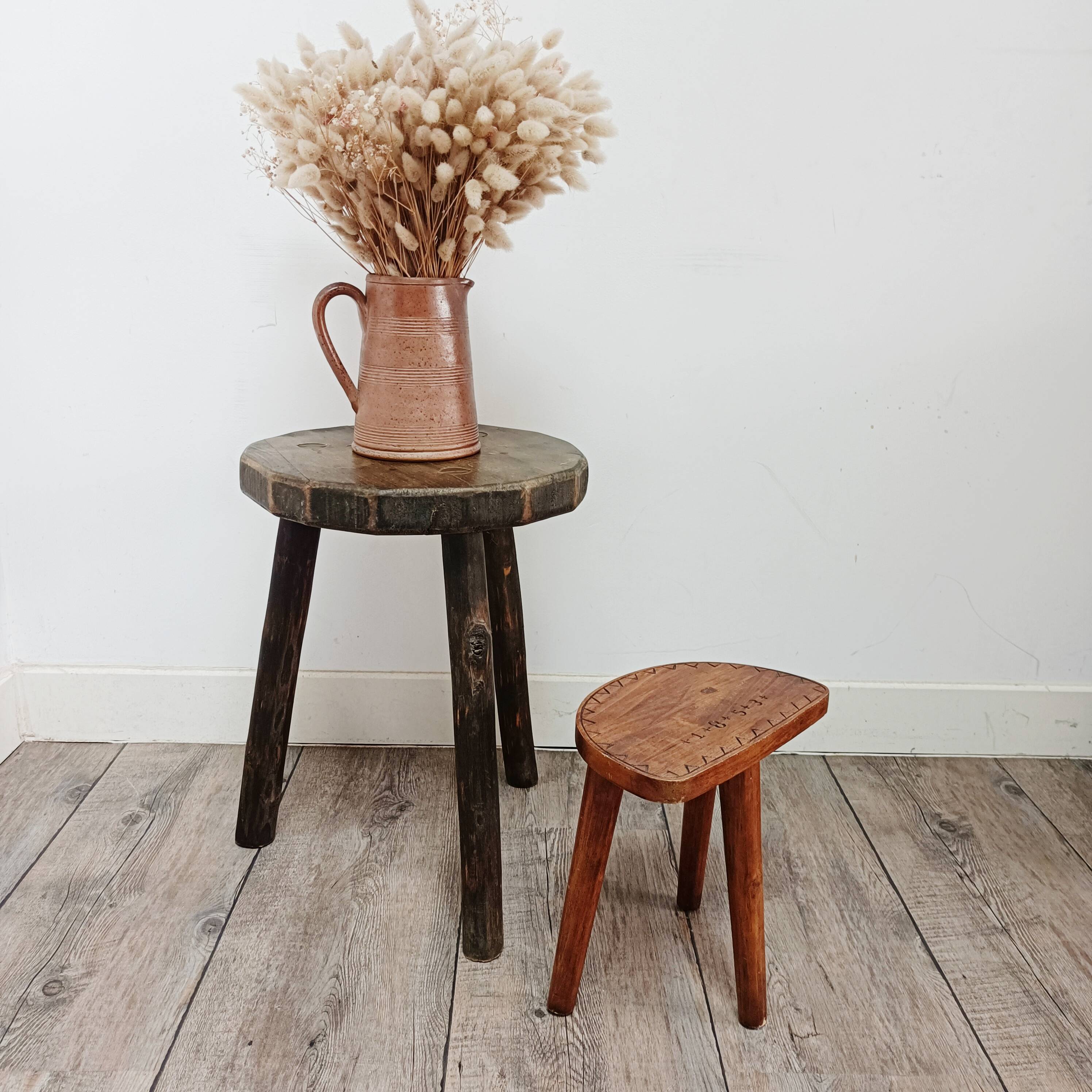 Rustic tripod stool
