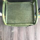 Small shelf console in green rattan