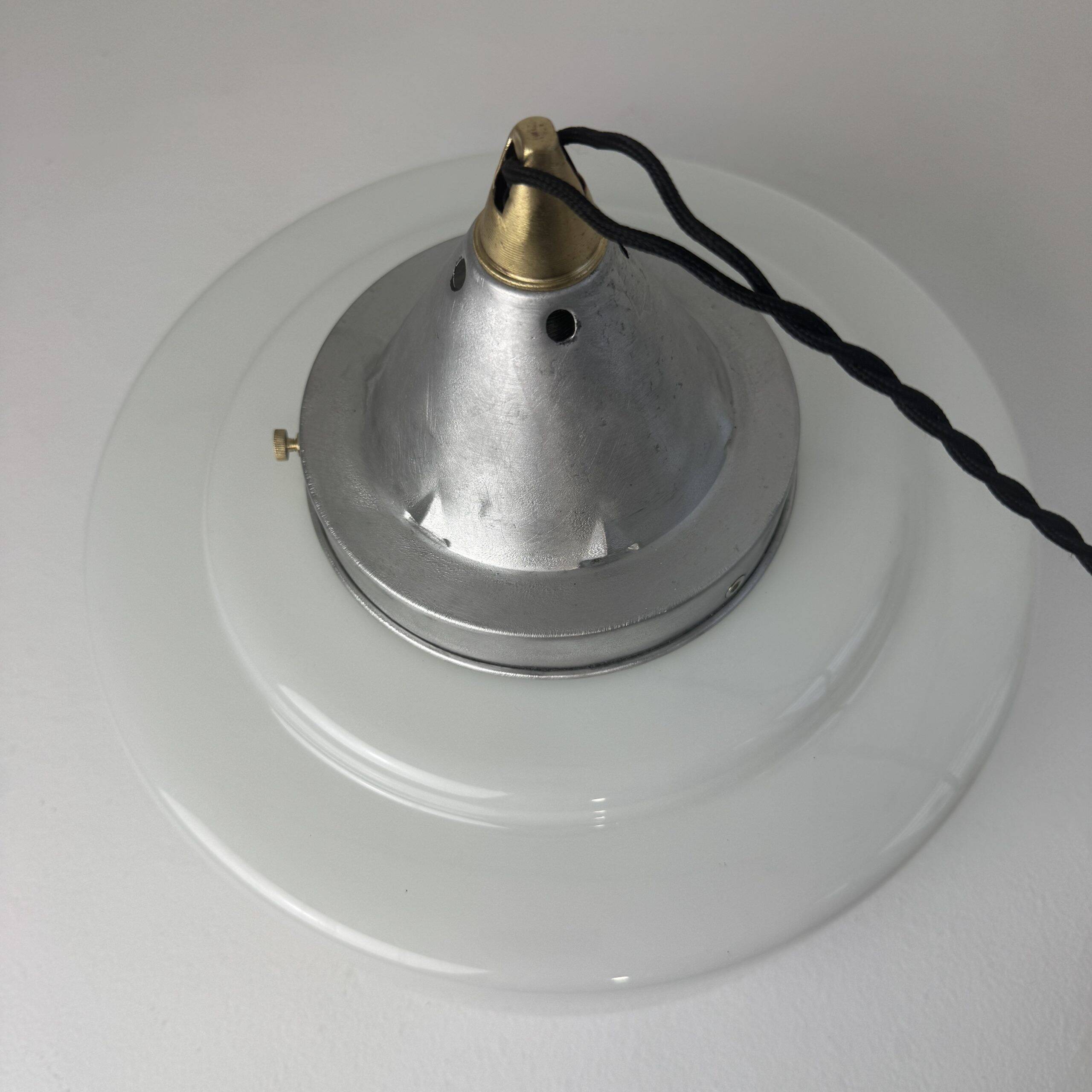 Vintage Art Deco opaline pendant light 28 cm
