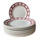Series of 10 vintage Badonviller earthenware flat plates
