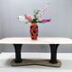Dining table with a portuguese pink marble top