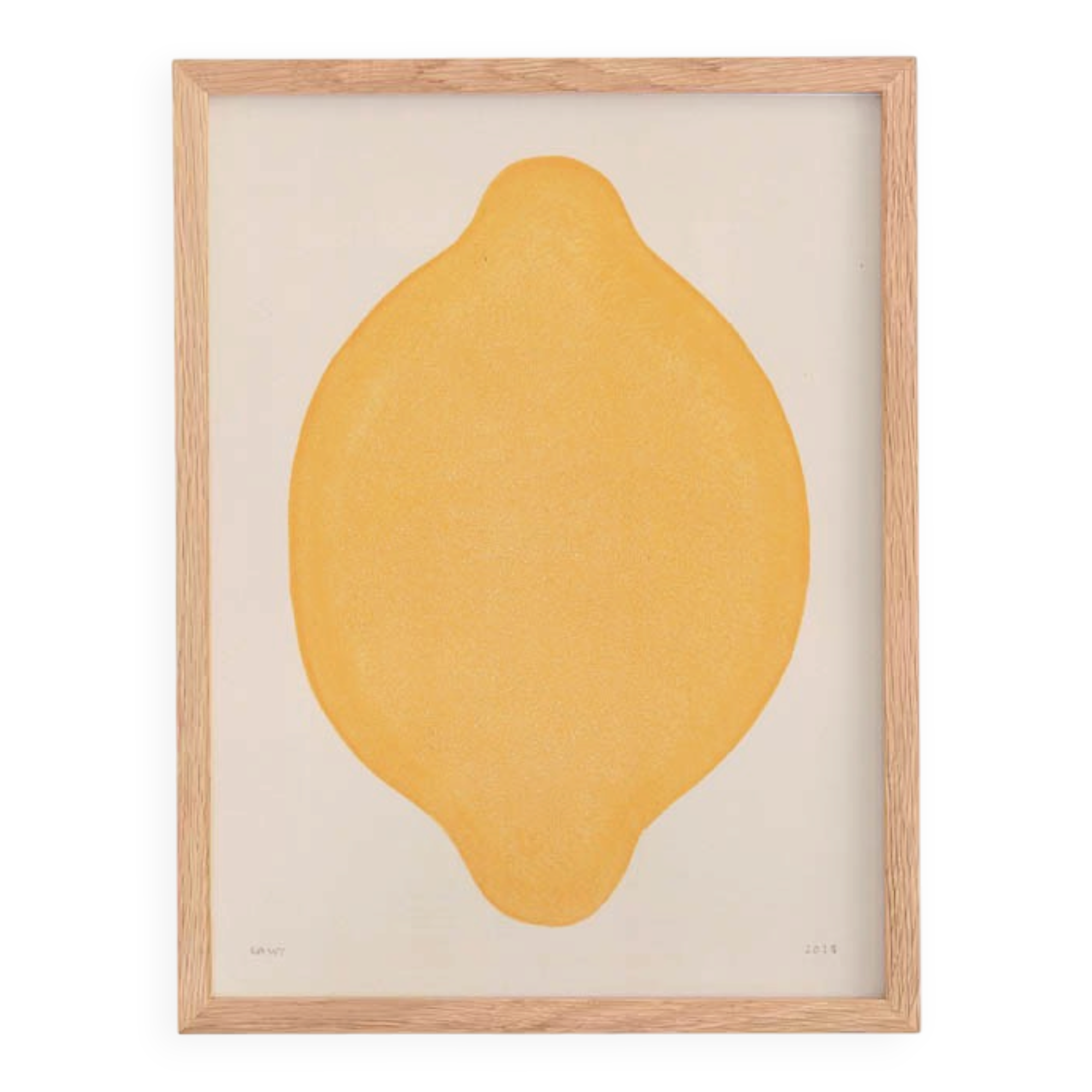 Peinture citron sur papier signée Eawy